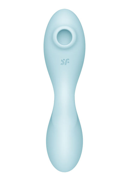 Satisfyer Curvy Trinity 5 - Blue USB Rechargeable Air Pulse Stimulator & Vibrator with App Control