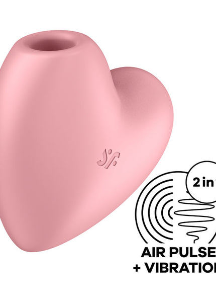 Satisfyer Cutie Heart - Light Red - Light Red USB Rechargeable Air Pulsation Stimulator with Vibration