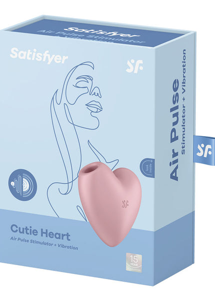 Satisfyer Cutie Heart - Light Red - Light Red USB Rechargeable Air Pulsation Stimulator with Vibration
