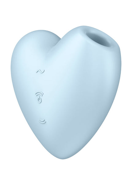 Satisfyer Cutie Heart - Blue - Blue USB Rechargeable Air Pulsation Stimulator with Vibration