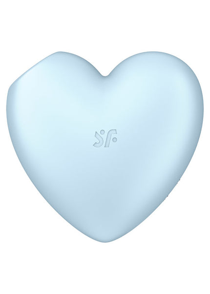 Satisfyer Cutie Heart - Blue - Blue USB Rechargeable Air Pulsation Stimulator with Vibration