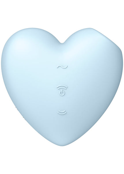 Satisfyer Cutie Heart - Blue - Blue USB Rechargeable Air Pulsation Stimulator with Vibration