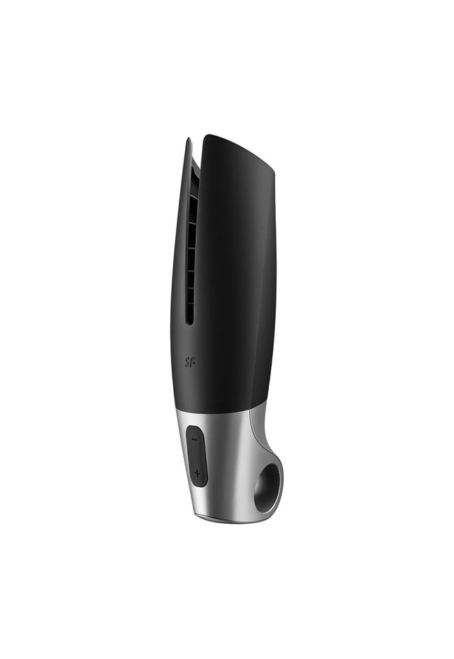 Satisfyer Power Masturbator - Black USB Rechargeable Vibrating Masturbator with App Control