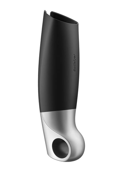 Satisfyer Power Masturbator - Black USB Rechargeable Vibrating Masturbator with App Control