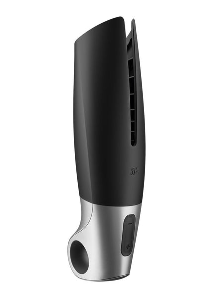 Satisfyer Power Masturbator - Black USB Rechargeable Vibrating Masturbator with App Control