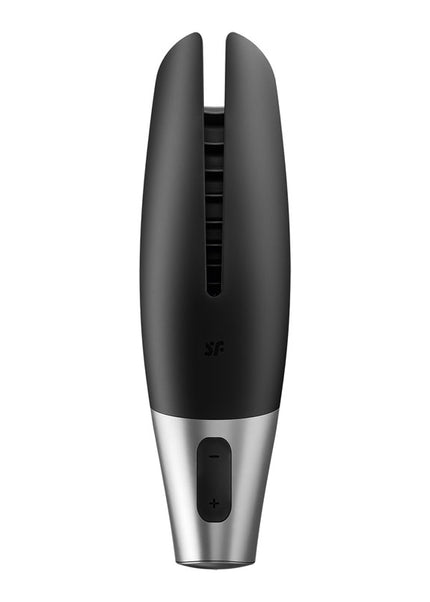 Satisfyer Power Masturbator - Black USB Rechargeable Vibrating Masturbator with App Control