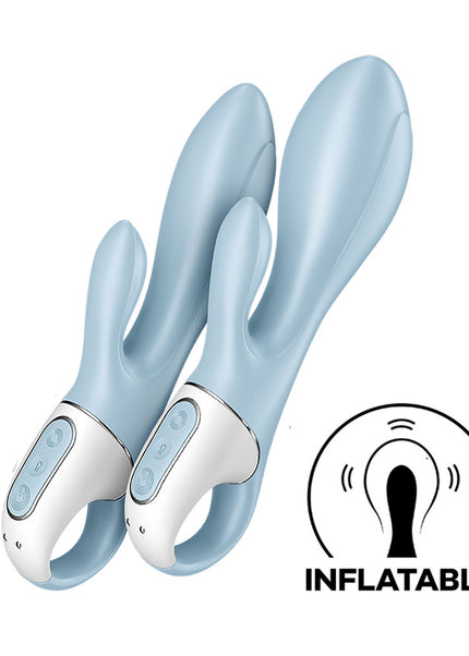 Satisfyer Air Pump Bunny 1 - Blue USB Rechargeable Inflatable Rabbit Vibrator