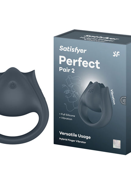 Satisfyer Perfect Pair 2 - Grey USB Rechargeable Vibrating Couples Ring