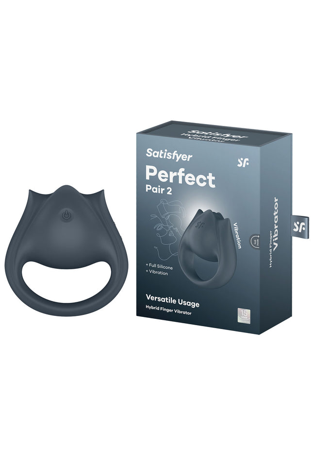 Satisfyer Perfect Pair 2 - Grey USB Rechargeable Vibrating Couples Ring