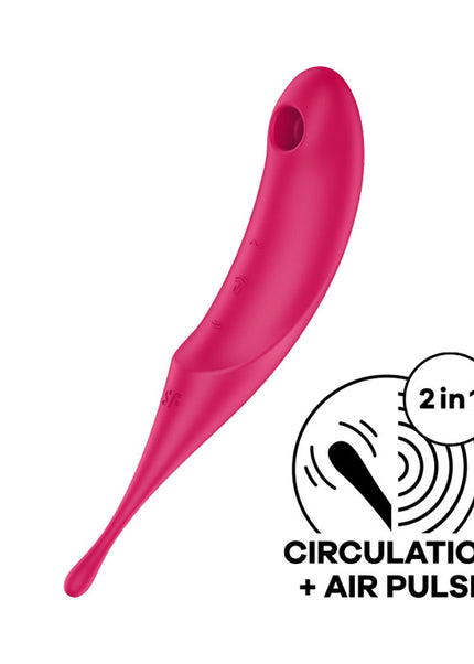 Satisfyer Twirling Pro - Red USB Rechargeable Air Pulse & Point Clitoral Stimulator