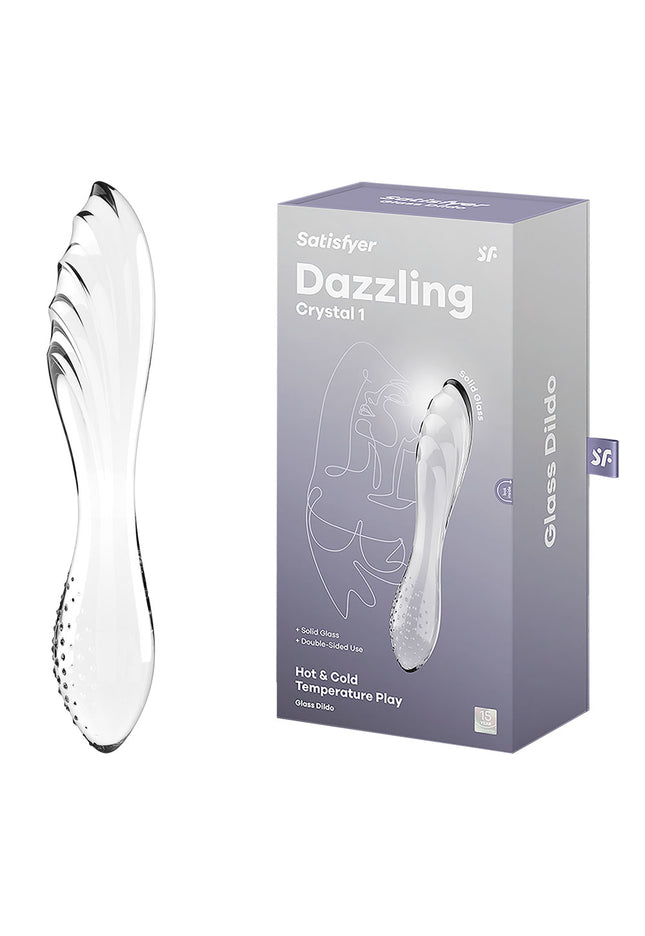 Satisfyer Dazzling Crystal 1 - Clear - Clear Glass Double Ended Dildo