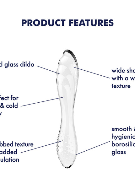 Satisfyer Dazzling Crystal 1 - Clear - Clear Glass Double Ended Dildo