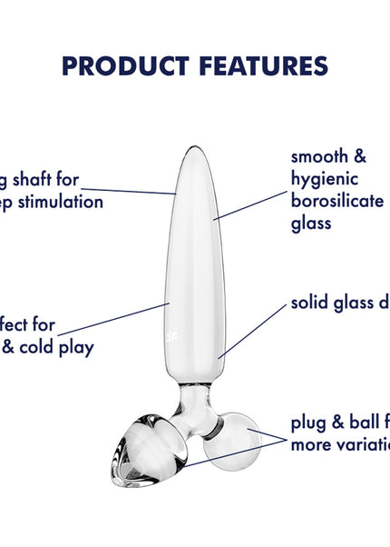 Satisfyer Triple Crystal 1 - Clear - Clear Glass 3-in-1 Butt Plug
