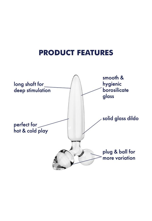 Satisfyer Triple Crystal 1 - Clear - Clear Glass 3-in-1 Butt Plug