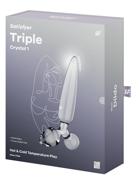 Satisfyer Triple Crystal 1 - Clear - Clear Glass 3-in-1 Butt Plug