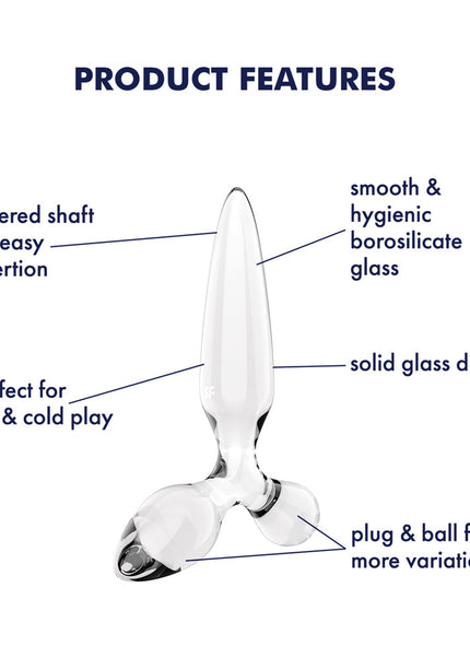 Satisfyer Triple Crystal 2 - Clear - Clear Glass 3-in-1 Butt Plug