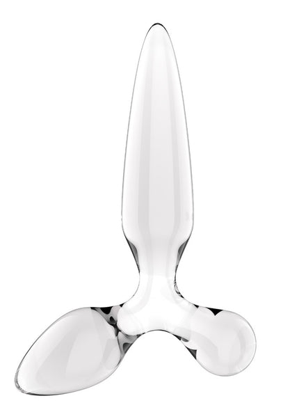 Satisfyer Triple Crystal 2 - Clear - Clear Glass 3-in-1 Butt Plug
