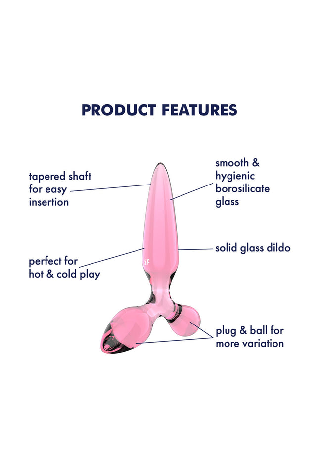 Satisfyer Triple Crystal 2 - Pink - Pink Glass 3-in-1 Butt Plug