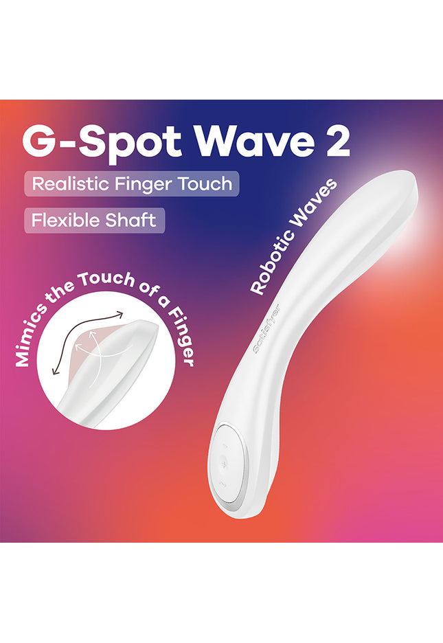 Satisfyer G-Spot Wave 2 - White - White 23.6 cm USB Rechargeable Flicking Tip Vibrator