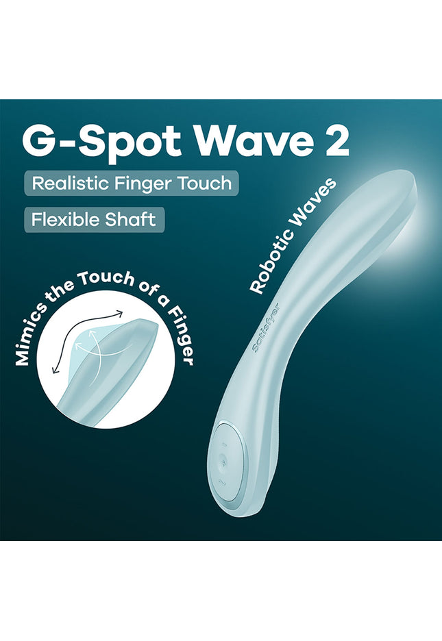 Satisfyer G-Spot Wave 2 - Ice Blue - Ice Blue 23.6 cm USB Rechargeable Flicking Tip Vibrator