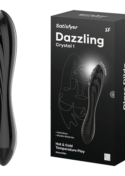Satisfyer Dazzling Crystal 1 - Black - Black Glass Double Ended Dildo