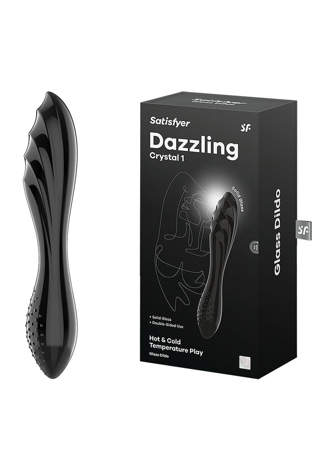 Satisfyer Dazzling Crystal 1 - Black - Black Glass Double Ended Dildo