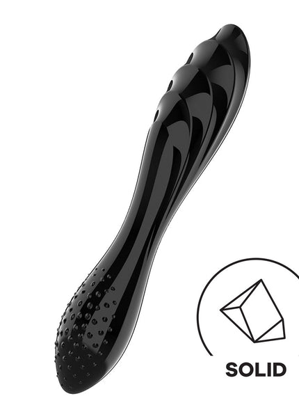 Satisfyer Dazzling Crystal 1 - Black - Black Glass Double Ended Dildo