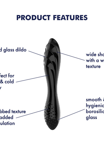 Satisfyer Dazzling Crystal 1 - Black - Black Glass Double Ended Dildo