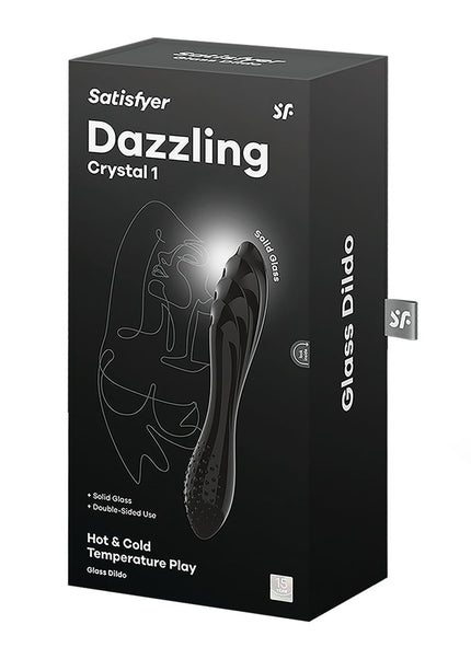 Satisfyer Dazzling Crystal 1 - Black - Black Glass Double Ended Dildo