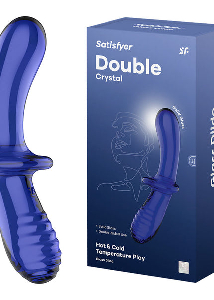 Satisfyer Double Crystal - Blue - Blue Glass Double Ended Dildo