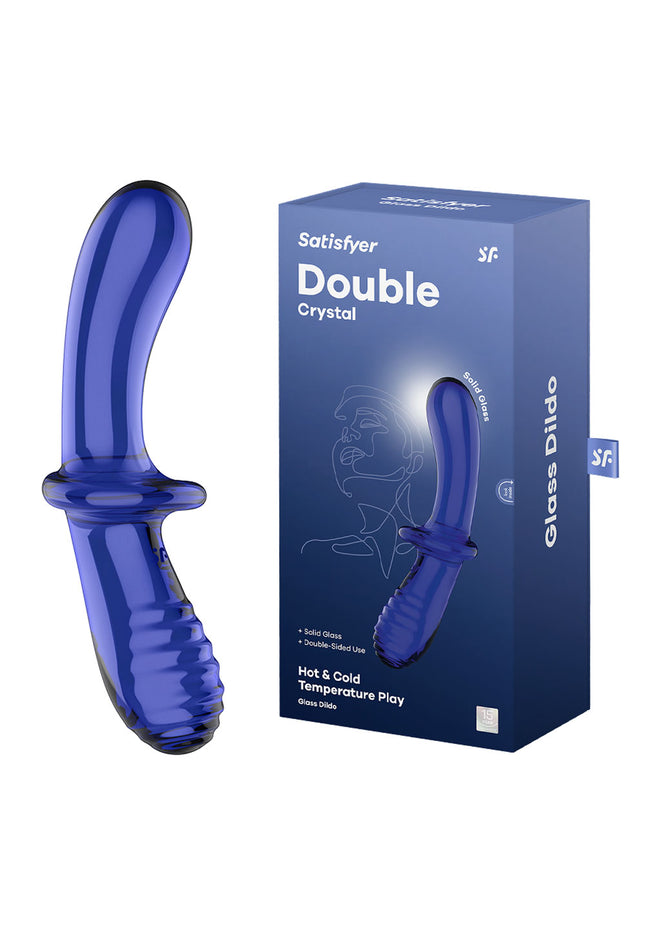 Satisfyer Double Crystal - Blue - Blue Glass Double Ended Dildo