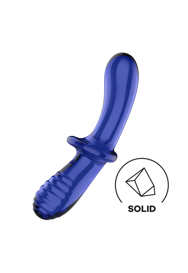 Satisfyer Double Crystal - Blue - Blue Glass Double Ended Dildo