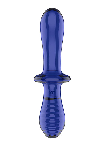 Satisfyer Double Crystal - Blue - Blue Glass Double Ended Dildo