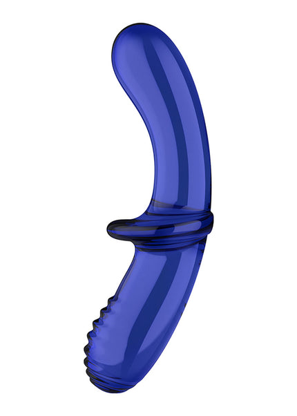 Satisfyer Double Crystal - Blue - Blue Glass Double Ended Dildo