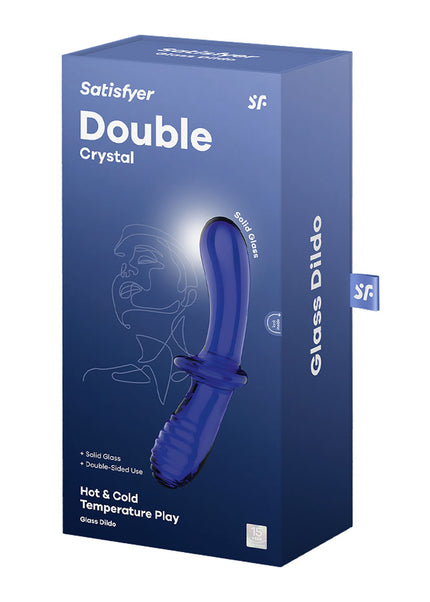 Satisfyer Double Crystal - Blue - Blue Glass Double Ended Dildo