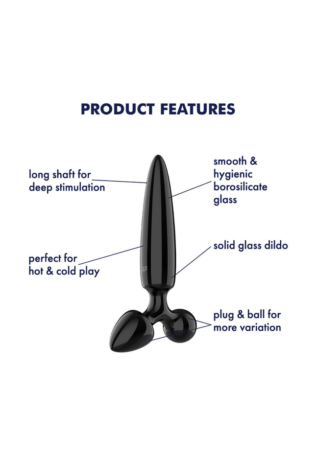 Satisfyer Triple Crystal 1 - Black - Black Glass 3-in-1 Butt Plug