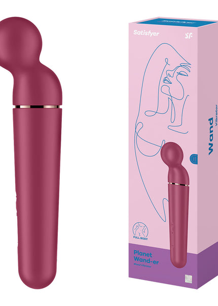 Satisfyer Planet Wand-er - Berry - Berry/Rose Gold USB Rechargeable Massager Wand