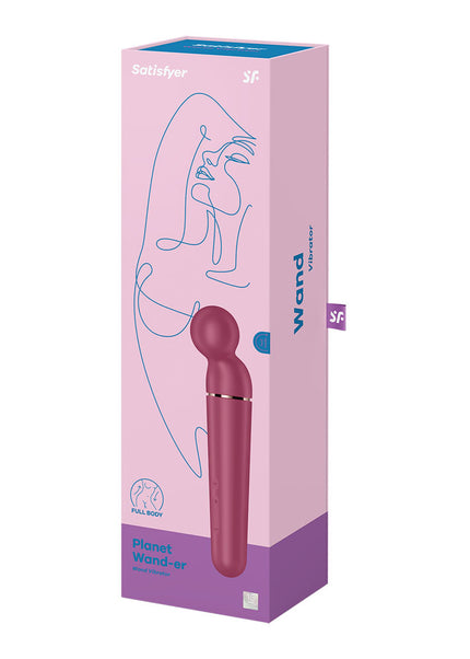 Satisfyer Planet Wand-er - Berry - Berry/Rose Gold USB Rechargeable Massager Wand