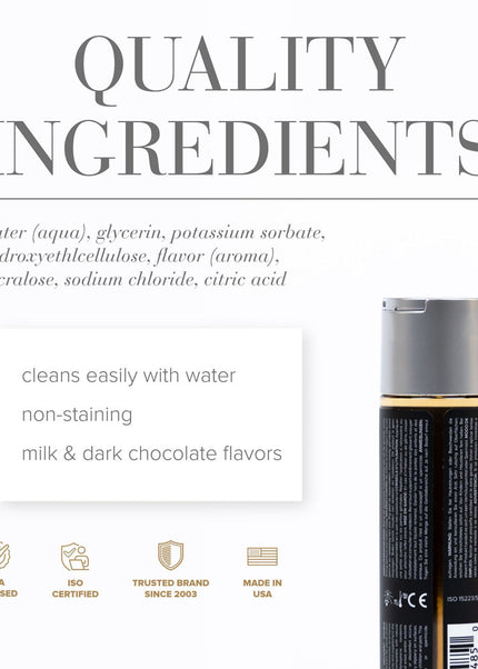 JO Gelato Decadent Double Chocolate Lubricant - 120 mL - Chocolate Flavoured Water Based Lubricant - 120 ml Bottle