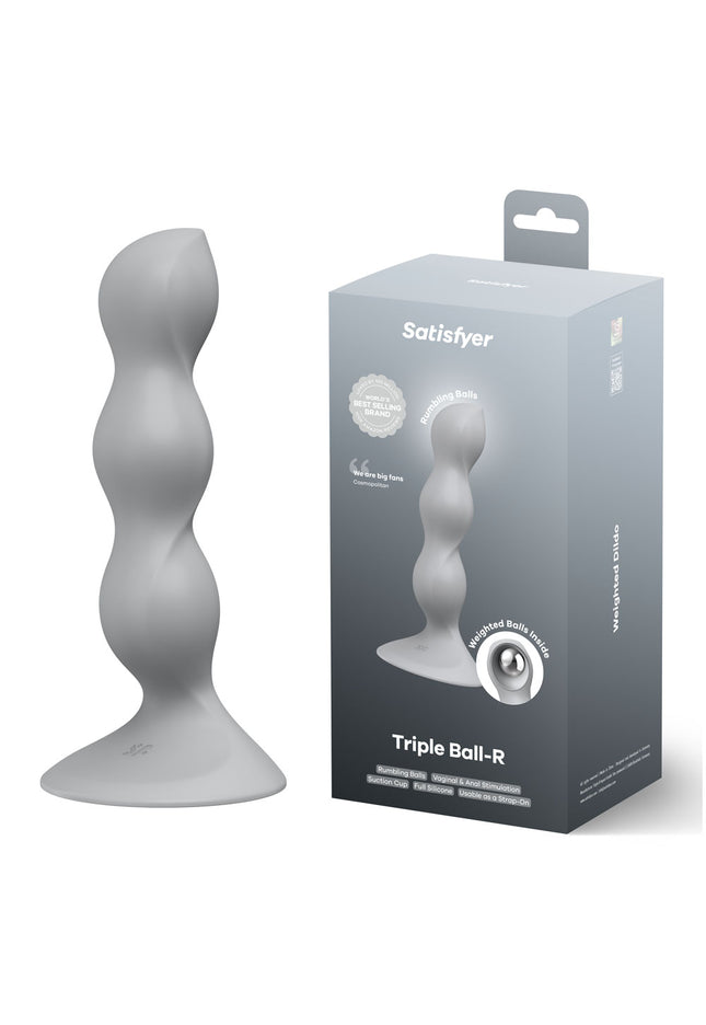 Satisfyer Triple Ball-R - Grey - Grey Beaded Anal Plug
