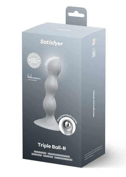 Satisfyer Triple Ball-R - Grey - Grey Beaded Anal Plug