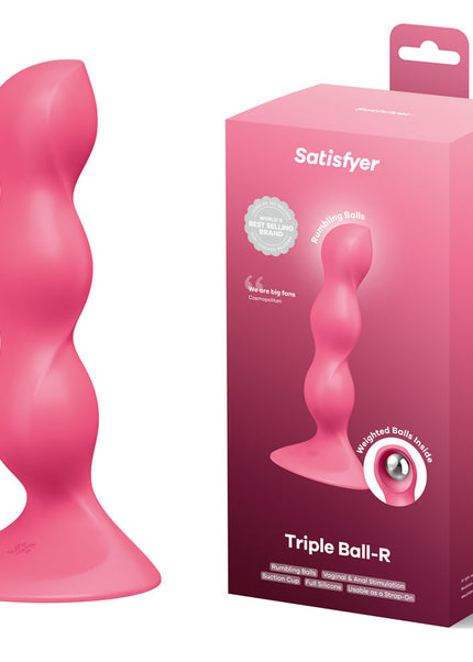 Satisfyer Triple Ball-R - Red - Red Beaded Anal Plug