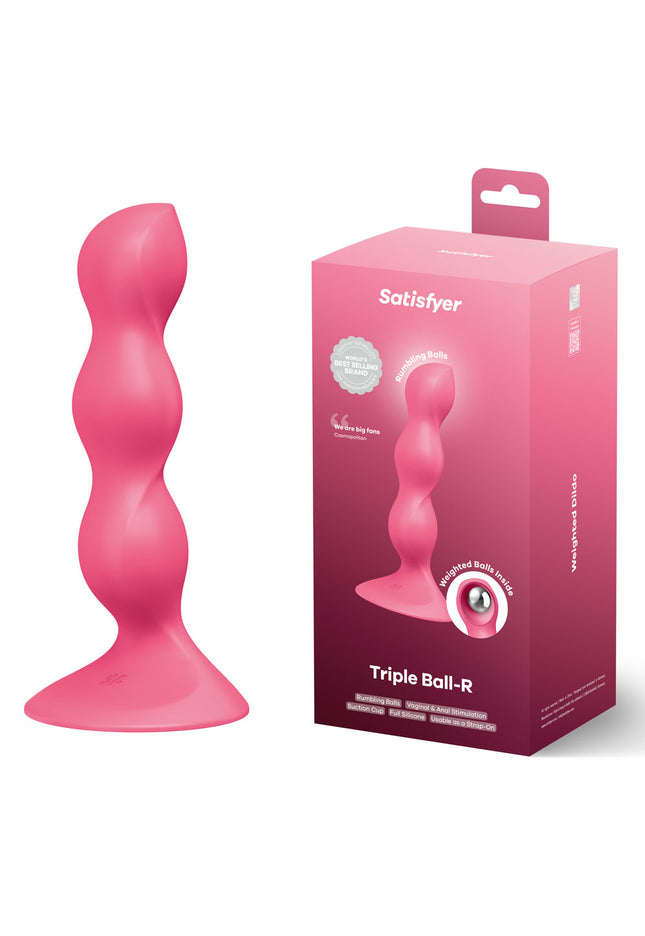 Satisfyer Triple Ball-R - Red - Red Beaded Anal Plug