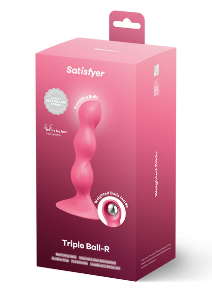 Satisfyer Triple Ball-R - Red - Red Beaded Anal Plug
