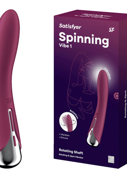 Satisfyer Spinning Vibe 1 - Red - Red 17.8 cm USB Rechargeable Rotating Vibrator