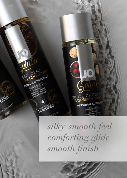 JO Gelato White Chocolate Raspberry Lube - 120 mL - White Chocolate Raspberry Flavoured Water Based Lubricant - 120 ml Bottle