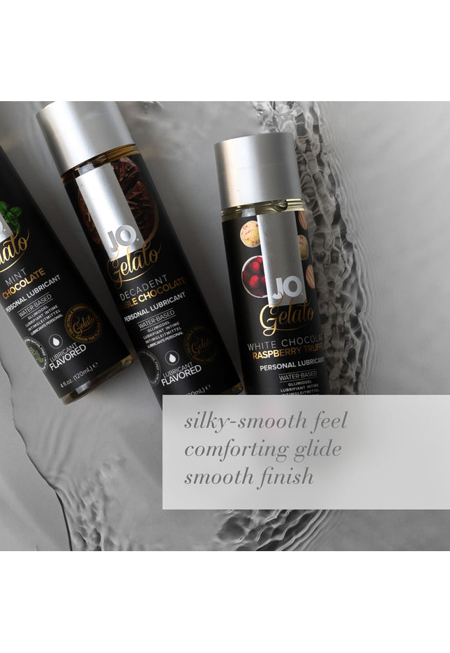 JO Gelato White Chocolate Raspberry Lube - 120 mL - White Chocolate Raspberry Flavoured Water Based Lubricant - 120 ml Bottle