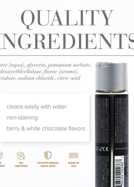 JO Gelato White Chocolate Raspberry Lube - 120 mL - White Chocolate Raspberry Flavoured Water Based Lubricant - 120 ml Bottle
