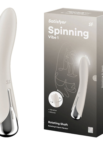 Satisfyer Spinning Vibe 1 - Beige - Beige 17.8 cm USB Rechargeable Rotating Vibrator