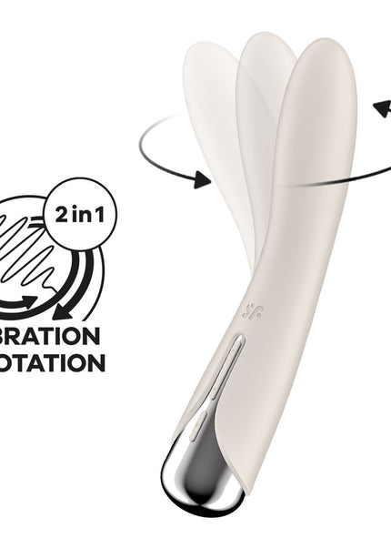Satisfyer Spinning Vibe 1 - Beige - Beige 17.8 cm USB Rechargeable Rotating Vibrator